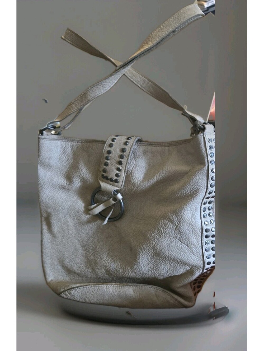 Washed Leather Latico Womens  Crossbody Tote Bag Leather Adjustable Strap 12X12"